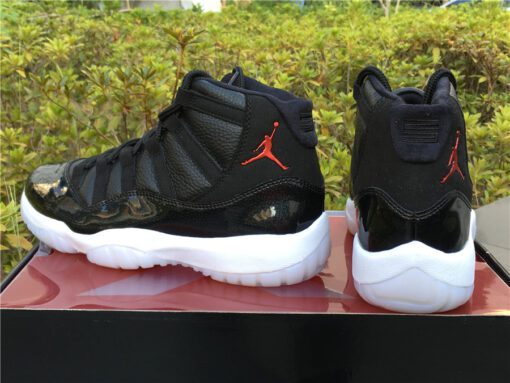 2017 Air Jordan 11 72 10 Black and Gym Red White Anthracite For Sale 1