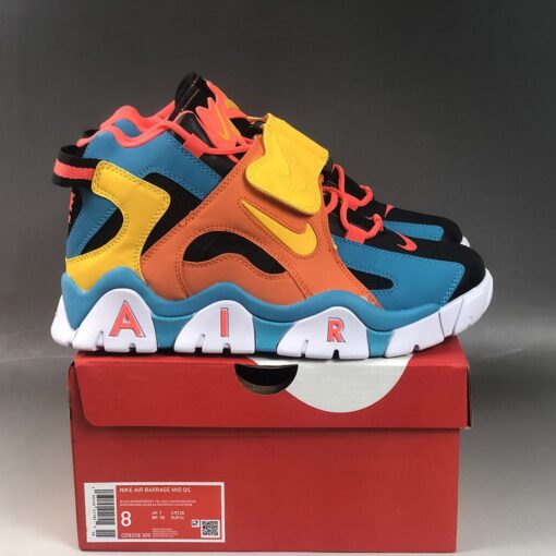 Nike Air Barrage Mid QS Blue Yellow Orange Black 7