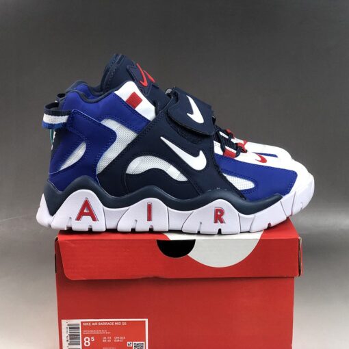 Nike Air Barrage Mid White Blue Navy For Sale 7