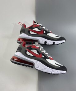 Nike Air Max 270 React Black White Iron Grey University Red For Sale 1