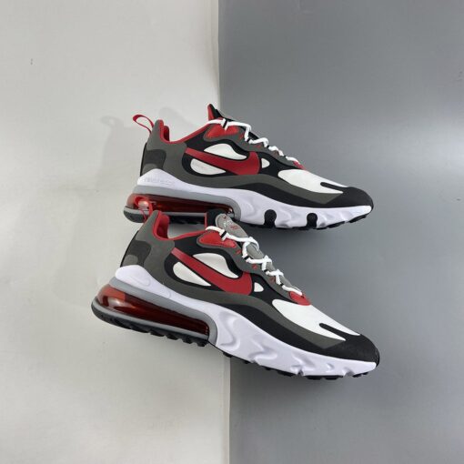 Nike Air Max 270 React Black White Iron Grey University Red For Sale 1