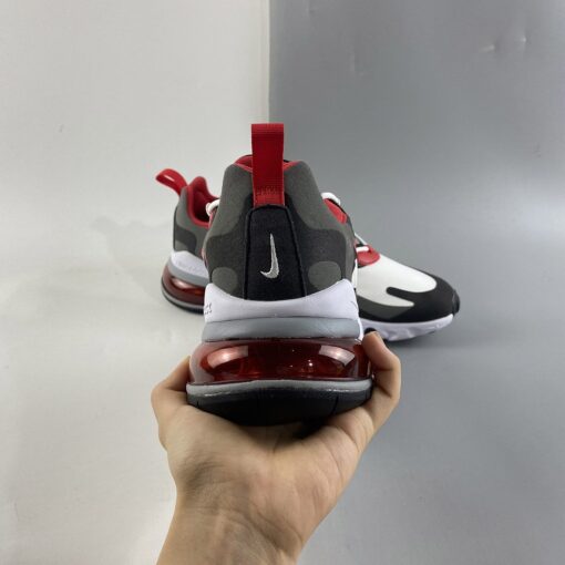 Nike Air Max 270 React Black White Iron Grey University Red For Sale 3