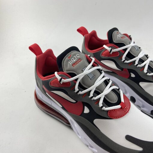 Nike Air Max 270 React Black White Iron Grey University Red For Sale 4