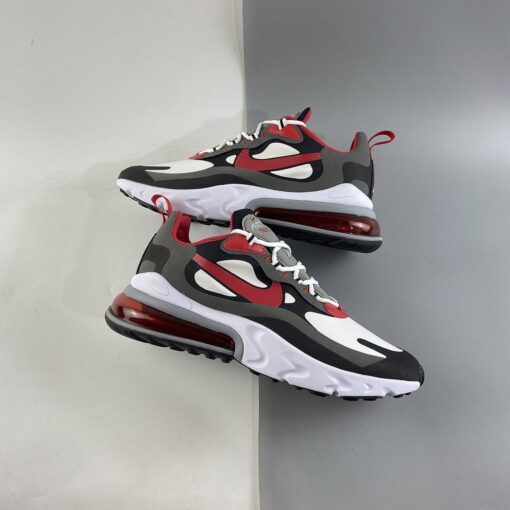 Nike Air Max 270 React Black White Iron Grey University Red For Sale