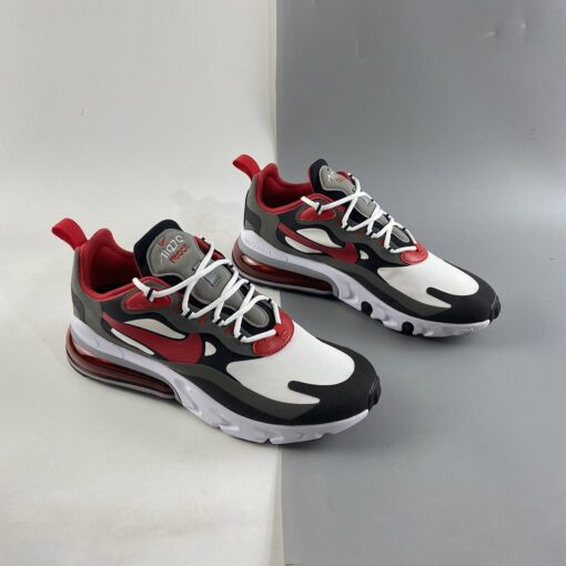 Nike Air Max 270 React Black White Iron Grey University Red For Sale 6