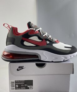 Nike Air Max 270 React Black White Iron Grey University Red For Sale 7