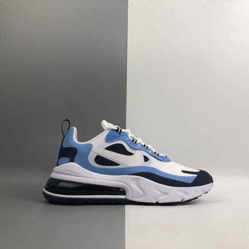 Nike Air Max 270 React UNC White Midnight Navy For Sale