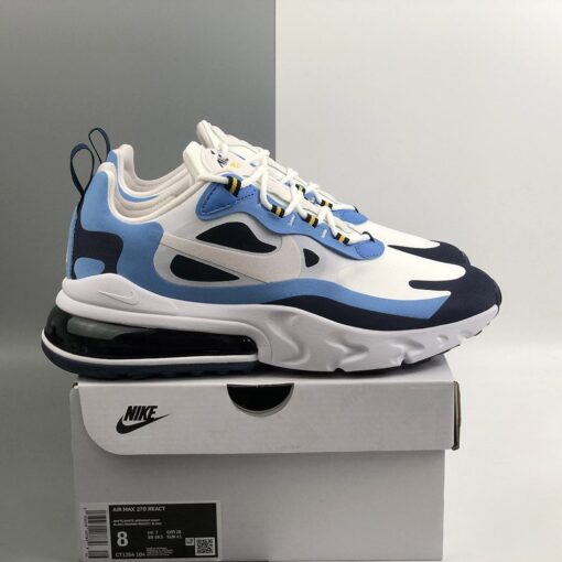 Nike Air Max 270 React UNC White Midnight Navy For Sale 7