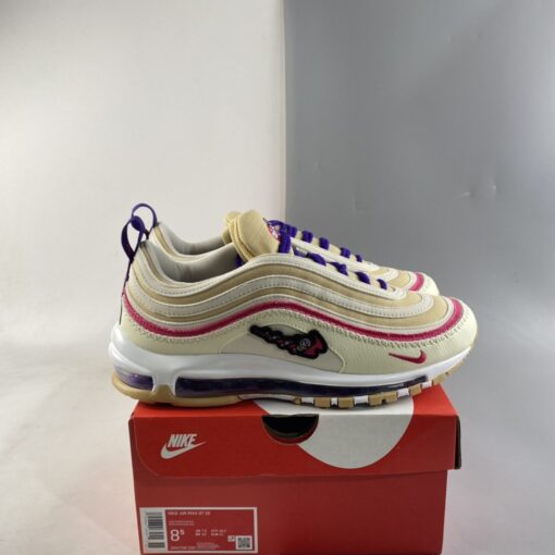 Nike Air Max 97 Air Sprung Sesame Coconut Milk Electro Purple For Sale 7