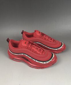 Nike Air Max 97 Red Leather Leopard Print For Sale 4