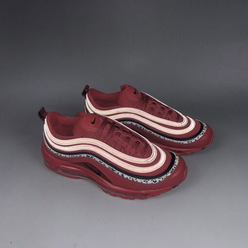 Nike Air Max 97 Red Leather Leopard Print For Sale 5