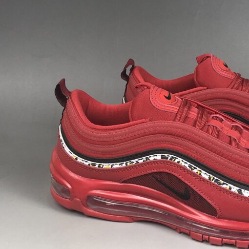 Nike Air Max 97 Red Leather Leopard Print For Sale 7