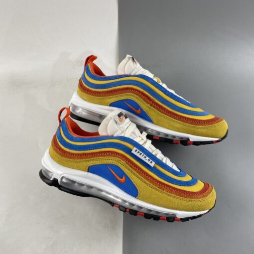 Nike Air Max 97 SE Running Club Pollen Blue University Red Orange For Sale 1