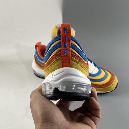 Nike Air Max 97 SE Running Club Pollen Blue University Red Orange For Sale 4