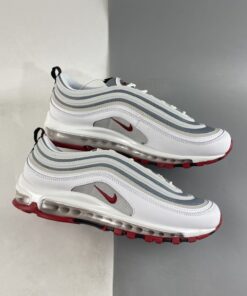 Nike Air Max 97 White Bullet White Grey Red For Sale 1