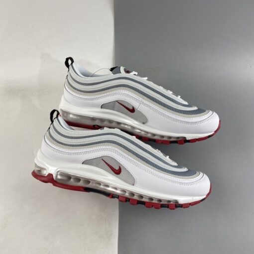 Nike Air Max 97 White Bullet White Grey Red For Sale 1