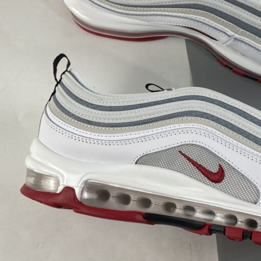 Nike Air Max 97 White Bullet White Grey Red For Sale 2