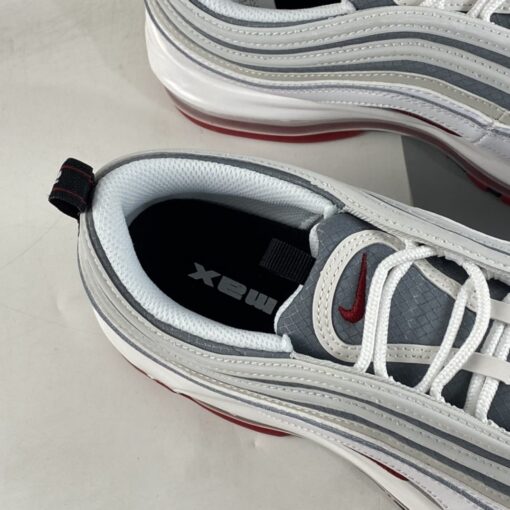 Nike Air Max 97 White Bullet White Grey Red For Sale 3