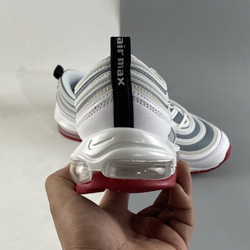 Nike Air Max 97 White Bullet White Grey Red For Sale 4