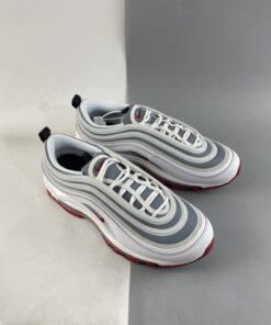 Nike Air Max 97 White Bullet White Grey Red For Sale 6