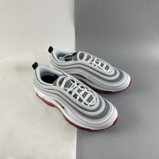 Nike Air Max 97 White Bullet White Grey Red For Sale 6