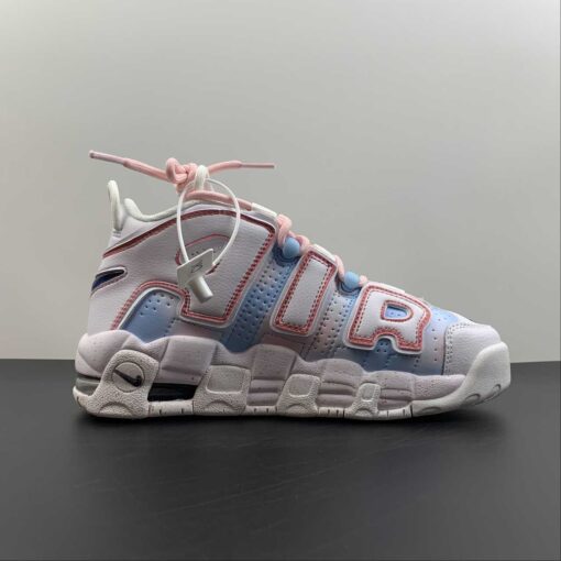 Nike Air More Uptempo GS White Blue Red For Sale 1