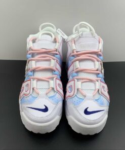 Nike Air More Uptempo GS White Blue Red For Sale 3