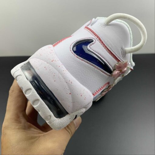 Nike Air More Uptempo GS White Blue Red For Sale 7