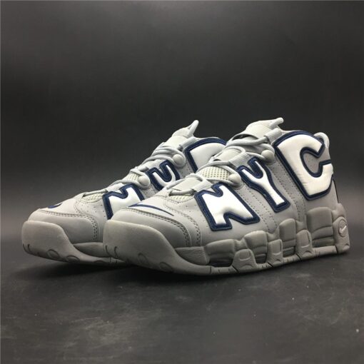 Nike Air More Uptempo NYC Wolf Grey White Midnight Navy 2