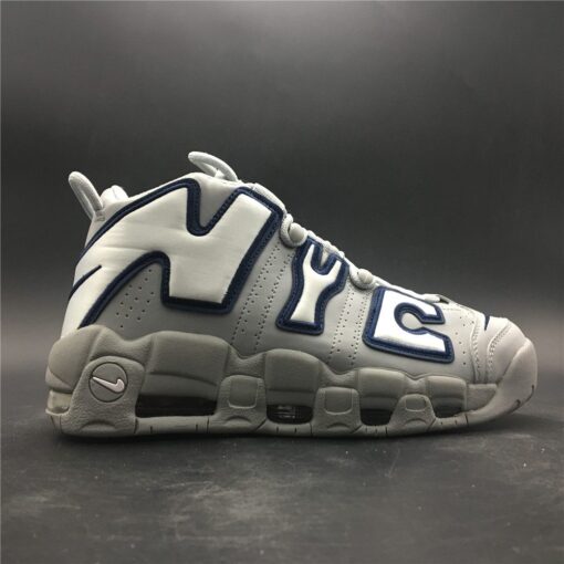 Nike Air More Uptempo NYC Wolf Grey White Midnight Navy 7