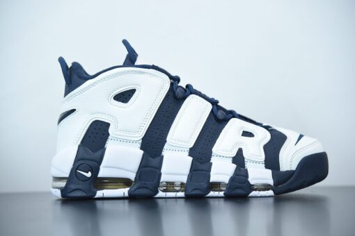 Nike Air More Uptempo Olympic White Midnight Navy Metallic Gold Sport Red 1