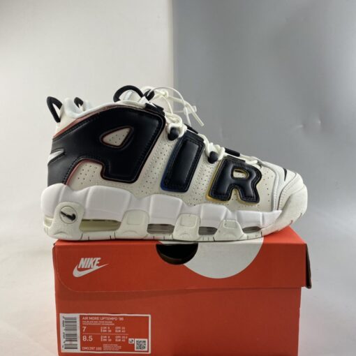 Nike Air More Uptempo Trading Cards Sail Black Team Orange For Sale 7