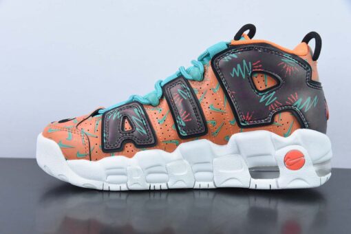 Nike Air More Uptempo What The 90s Total Orange Black Hyper Jade For Sale 2