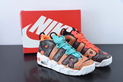 Nike Air More Uptempo What The 90s Total Orange Black Hyper Jade For Sale