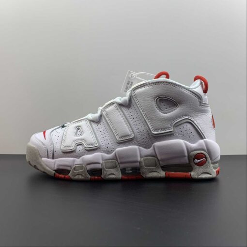 Nike Air More Uptempo White Red Grey For Sale