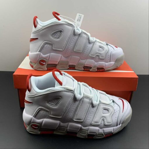 Nike Air More Uptempo White Red Grey For Sale 8