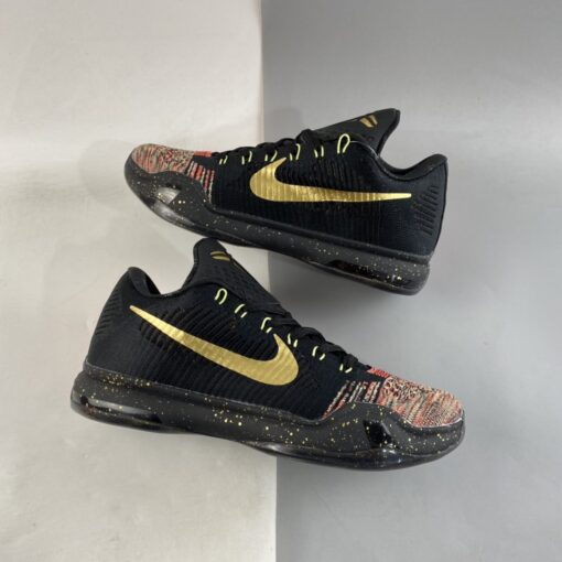 Nike Kobe 10 Elite Low Christmas Black Metallic Gold Bright Crimson For Sale