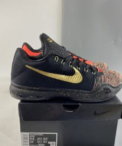 Nike Kobe 10 Elite Low Christmas Black Metallic Gold Bright Crimson For Sale 7