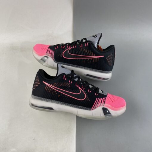 Nike Kobe 10 Elite Mambacurial Black Black Wolf Grey Pink Flash For Sale