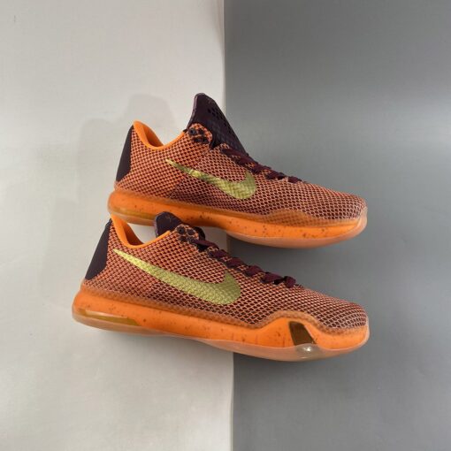 Nike Kobe 10 Silk Merlot Metallic Gold Villain Red Total Orange For Sale 1