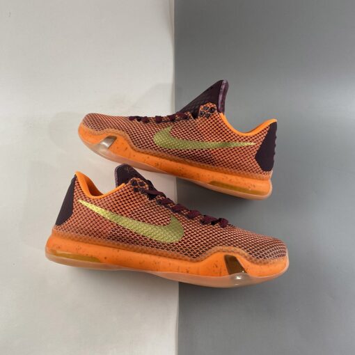 Nike Kobe 10 Silk Merlot Metallic Gold Villain Red Total Orange For Sale