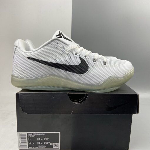 Nike Kobe 11 EM Low Fundamental White Black Cool Grey For Sale 7