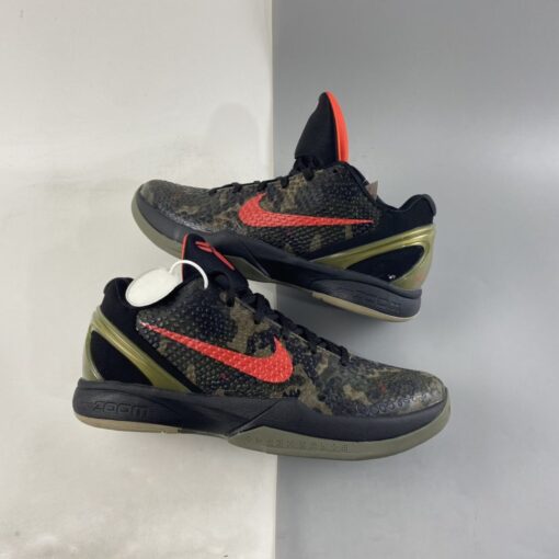 Nike Kobe 6 Italian Camo Black Khaki Olive Crimson For Sale