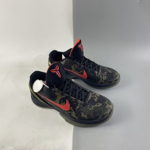 Nike Kobe 6 Italian Camo Black Khaki Olive Crimson For Sale 6