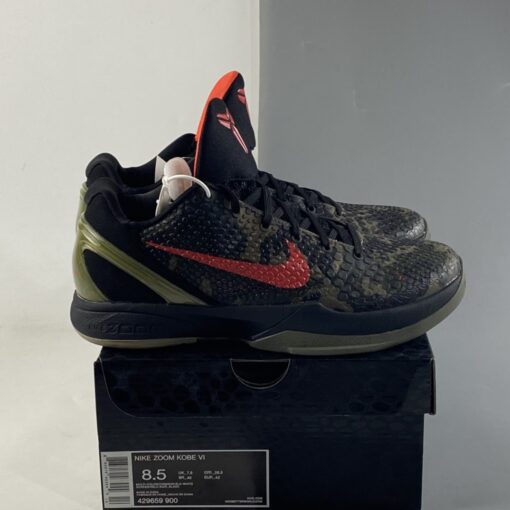 Nike Kobe 6 Italian Camo Black Khaki Olive Crimson For Sale 7