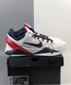 Nike Kobe 7 USA Olympic White Obsidian University Red For Sale 8