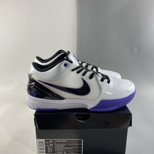 Nike Zoom Kobe 4 Inline White Black Varsity Purple For Sale 7