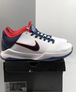 Nike Zoom Kobe 5 United We Rise White Dark Obsidian Sport Red For Sale 7