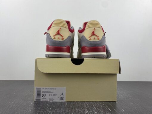 Off White x Air Jordan 3 Brown Grey Red For Sale 10