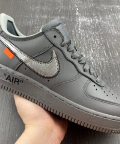 Off White x Nike Air Force 1 Low Ghost Grey Metallic Silver 10